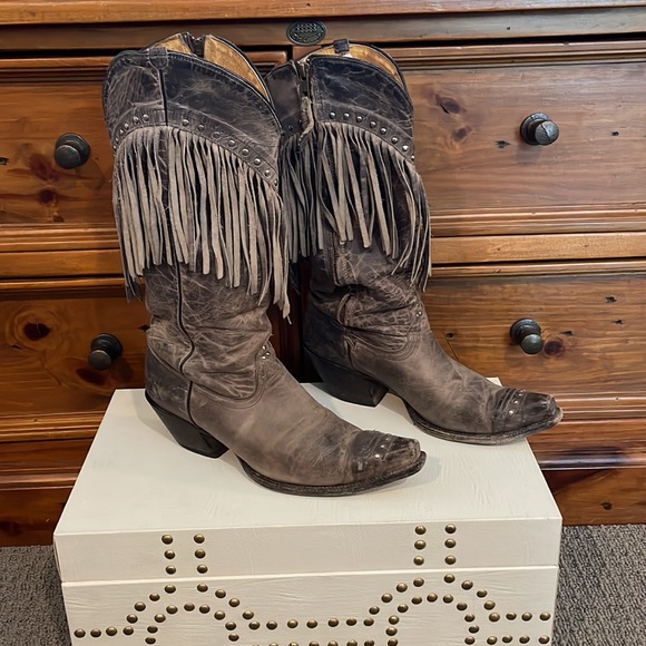 Tony Lama zip fringe boots! - Picture 2 of 8